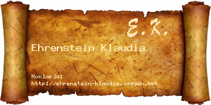 Ehrenstein Klaudia névjegykártya