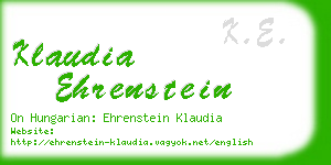 klaudia ehrenstein business card